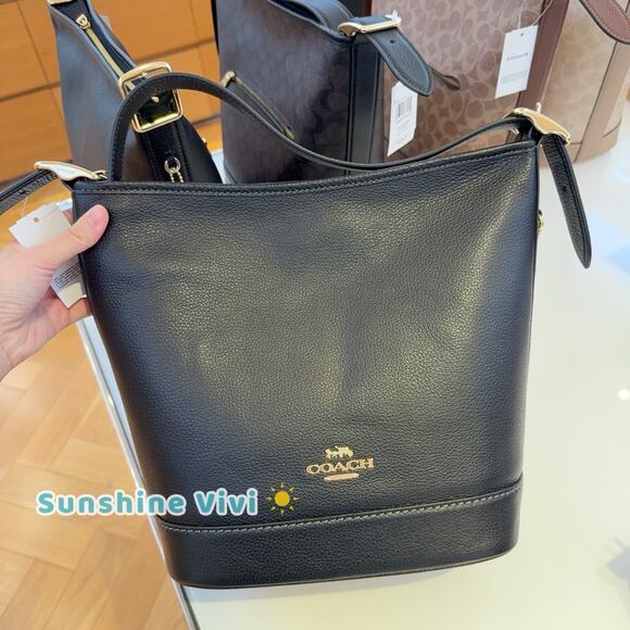 NWT Coach Jude Bag Gold/Black Refined pebble leather CBH18 - Picture 1 of 10